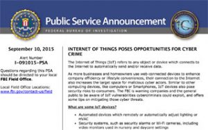 IoT FBI Announcement